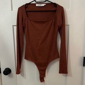 Astr Ribbed Long Sleeve Bodysuit